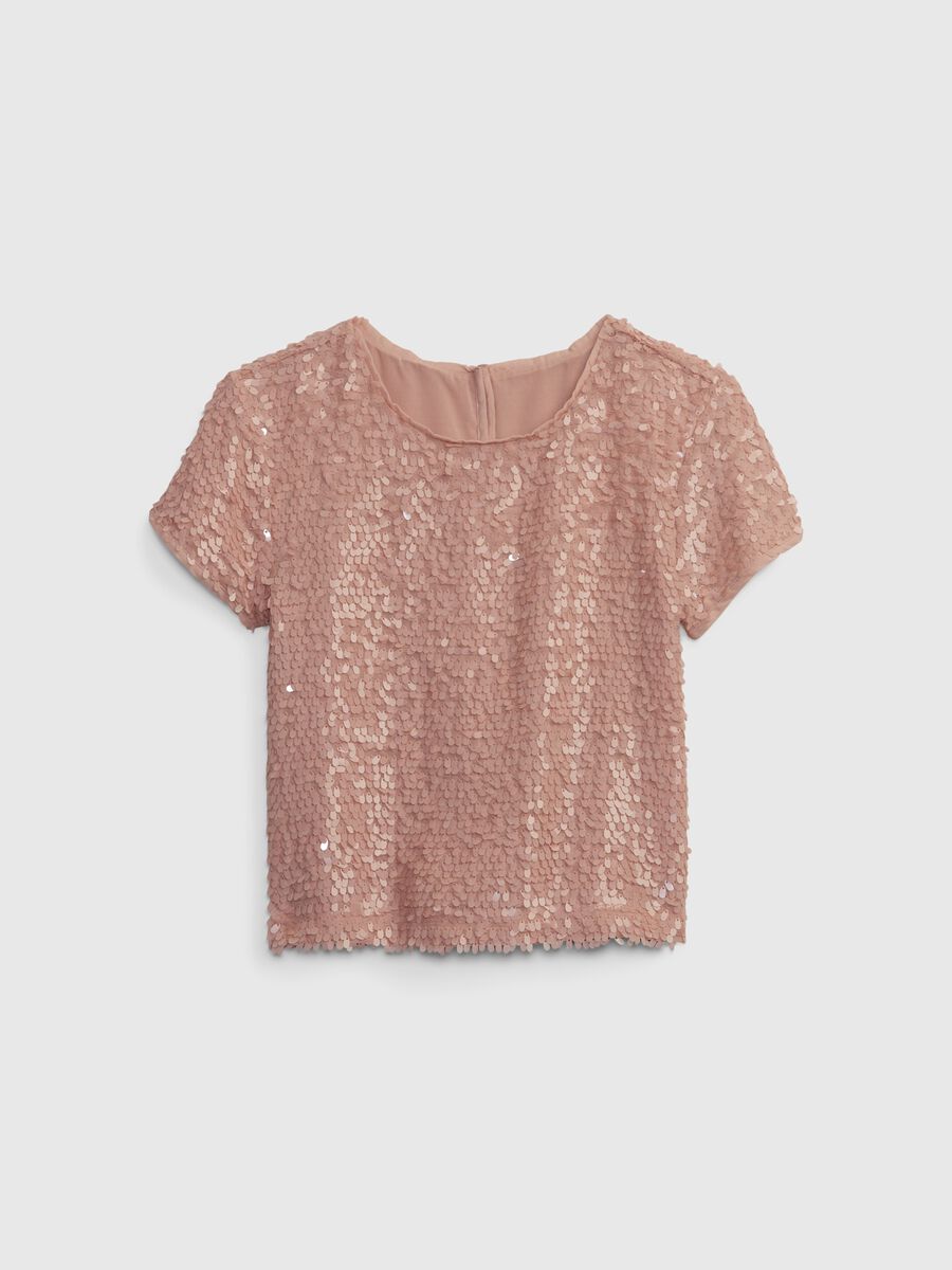 Short-sleeved blouse with sequins Girl_1