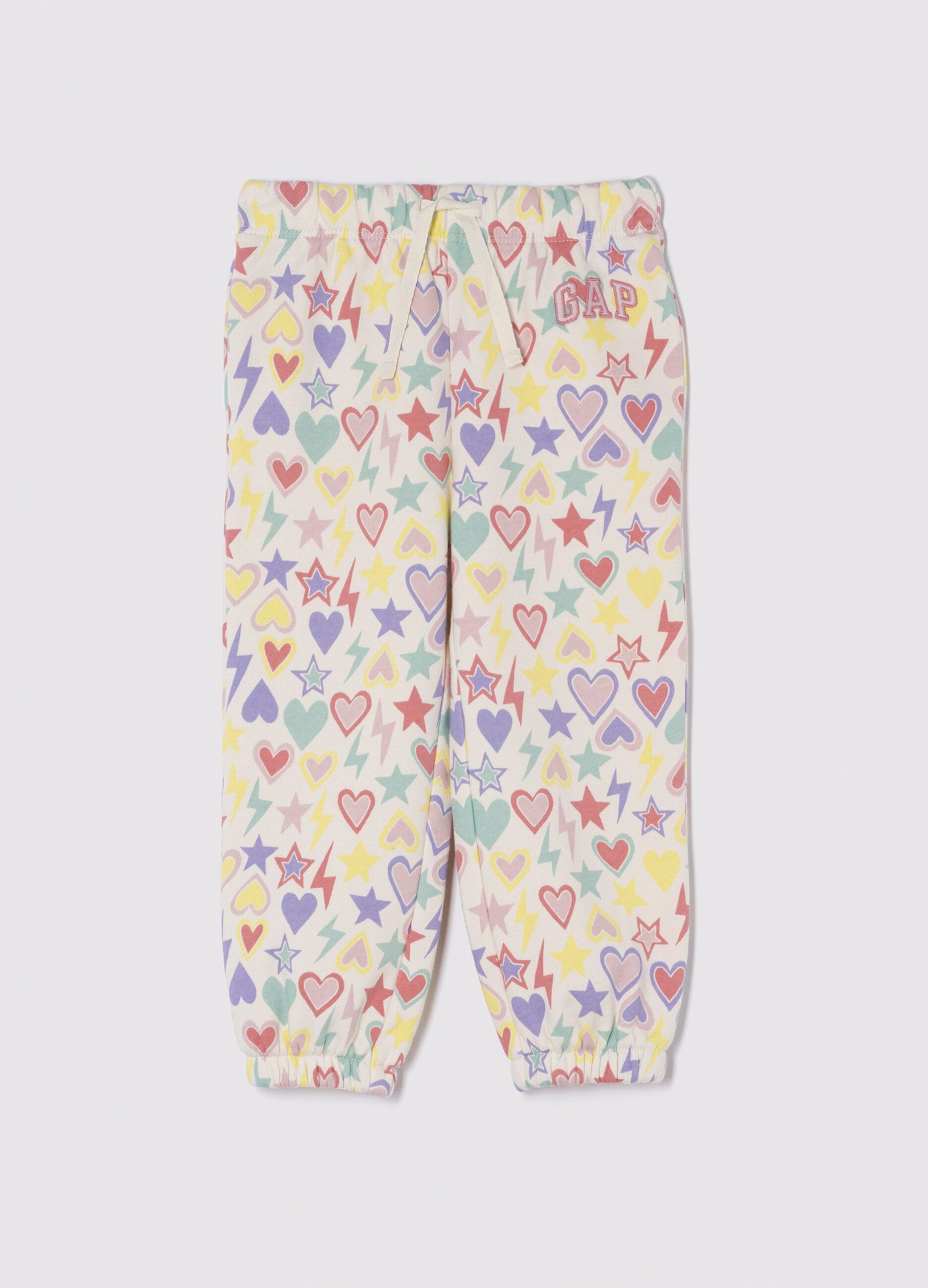 Joggers multicolor con coulisse stampa e ricamo logo