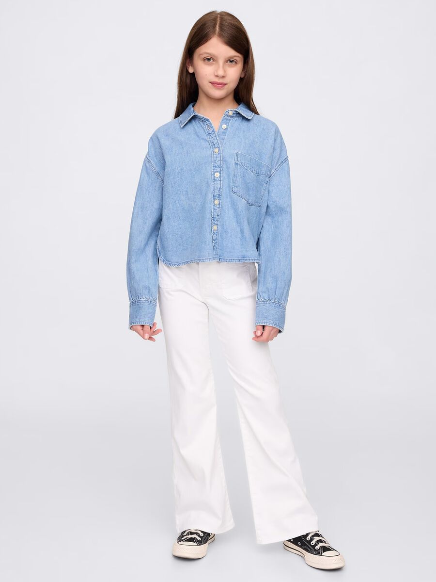 Jeans bianchi a zampa Bimba_0