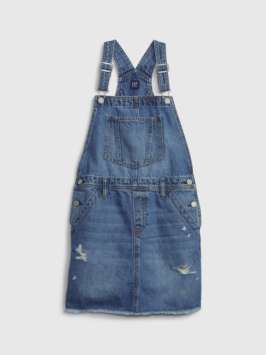 Gonna salopette corta in denim Bimba_0