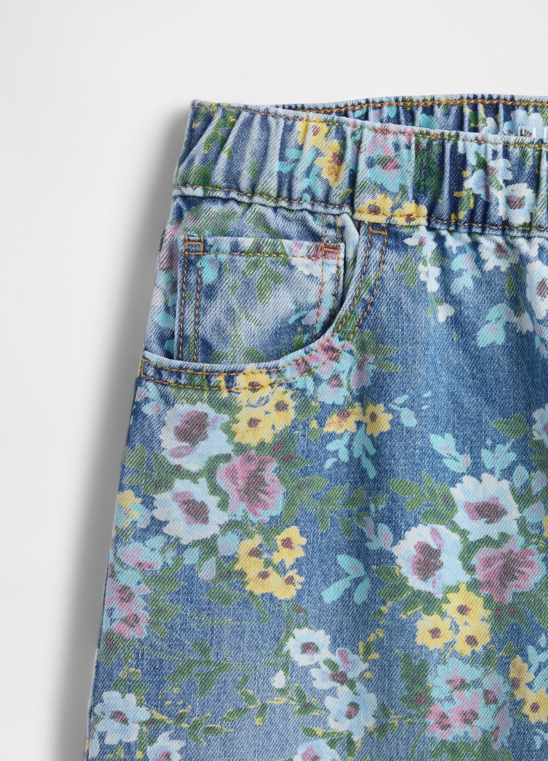 Multicolour Flared Denim Trousers