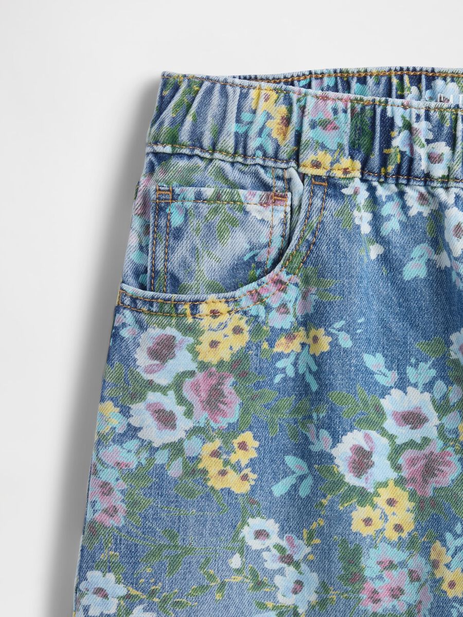 Multicolour Flared Denim Trousers Girl_5
