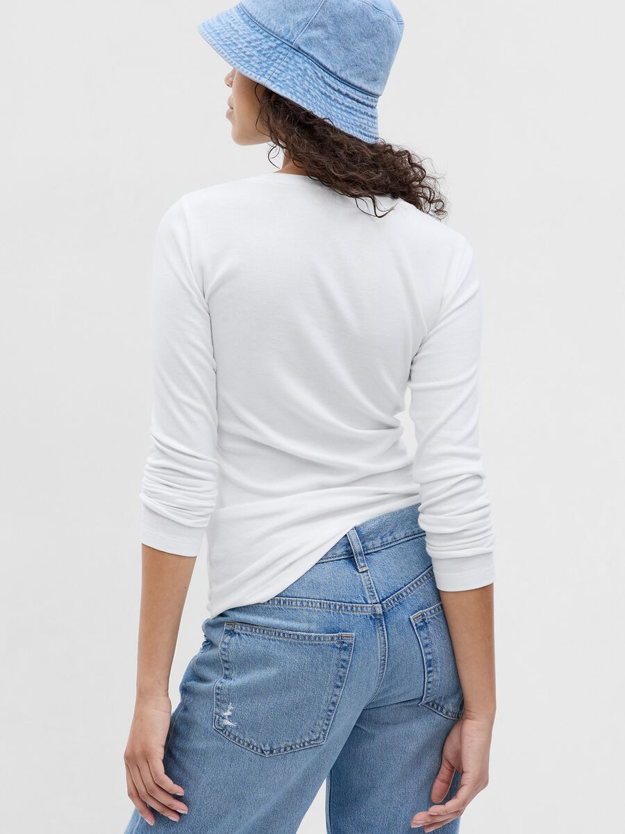 T-shirt a maniche lunghe in cotone e modal Donna_2