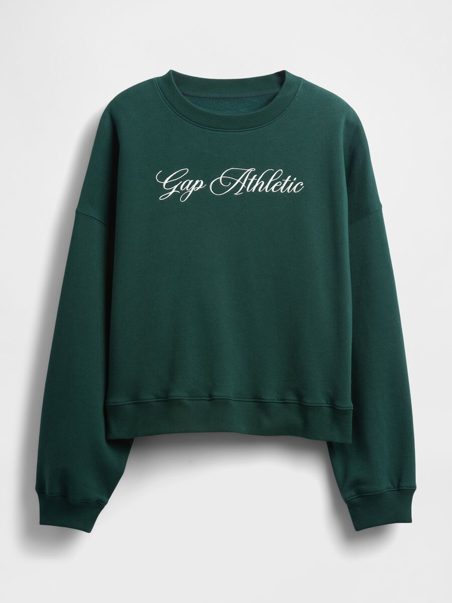 Felpa verde donna con scritta Woman_3