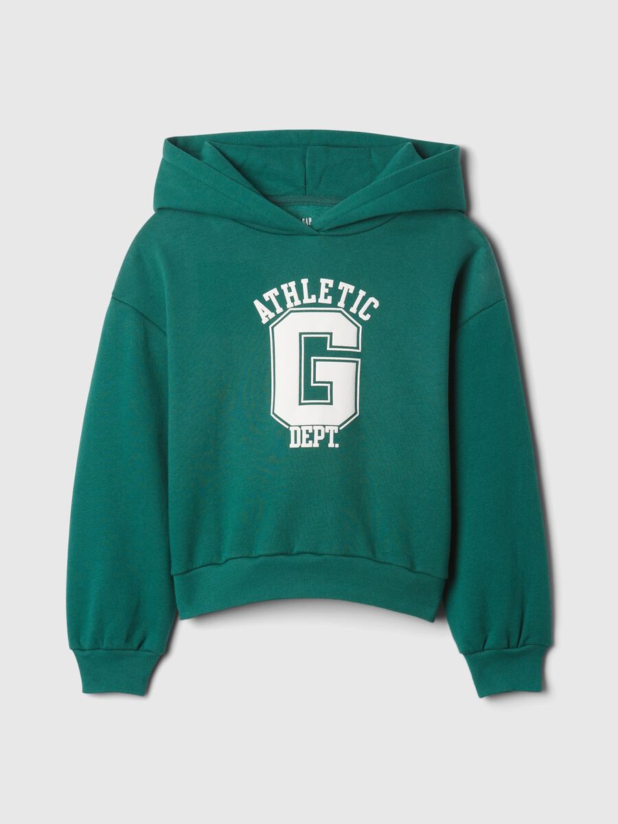 Felpa con cappuccio stampa logo Athletics Bambina_3