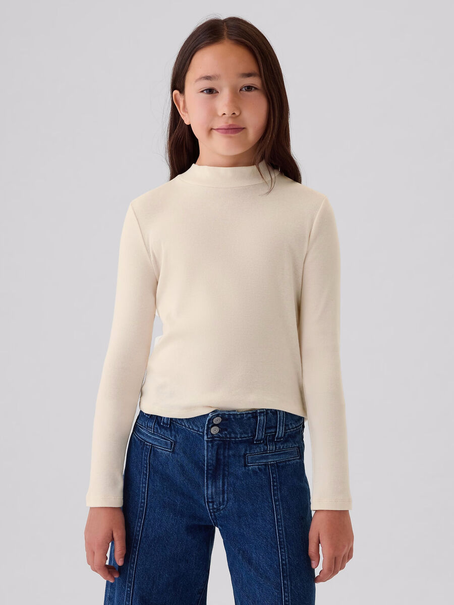 T-shirt a maniche lunghe mock neck  Bambina_0