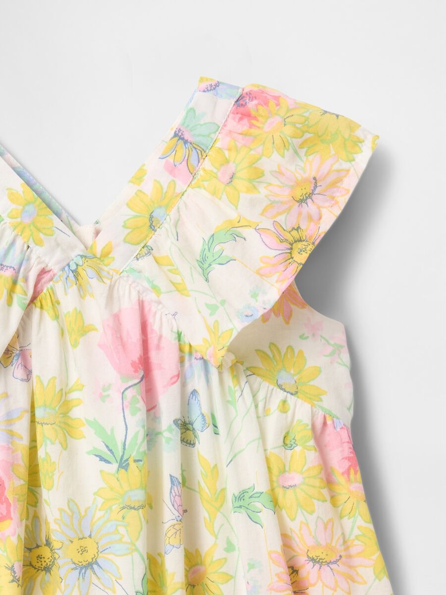 Vestito scamiciato a fiori multicolore in cotone Gap Kids Bimba_2