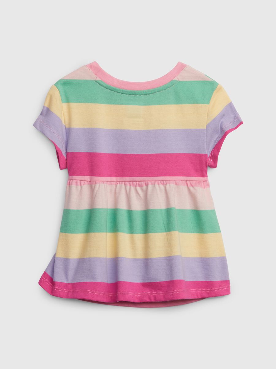 Organic cotton T-shirt with striped pattern Toddler Girl_1