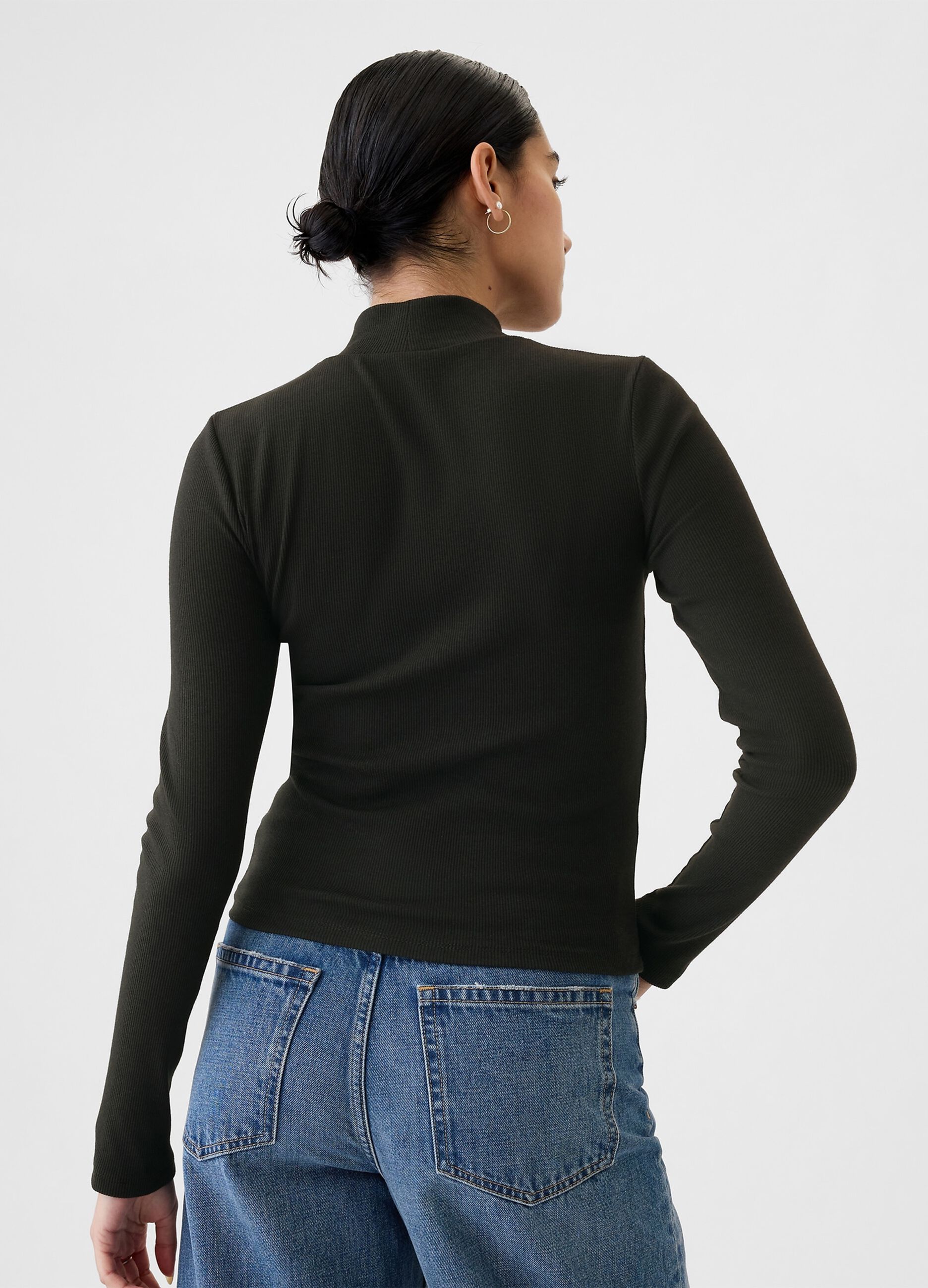 T-shirt a costine in cotone e modal stretch_2