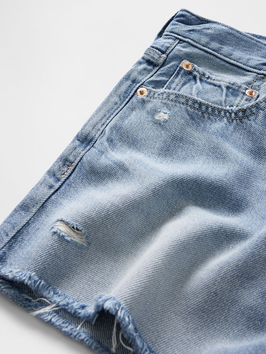 Shorts in denim chiaro Donna_5
