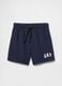 Navy Blue Cotton Blend Children's Shorts_0