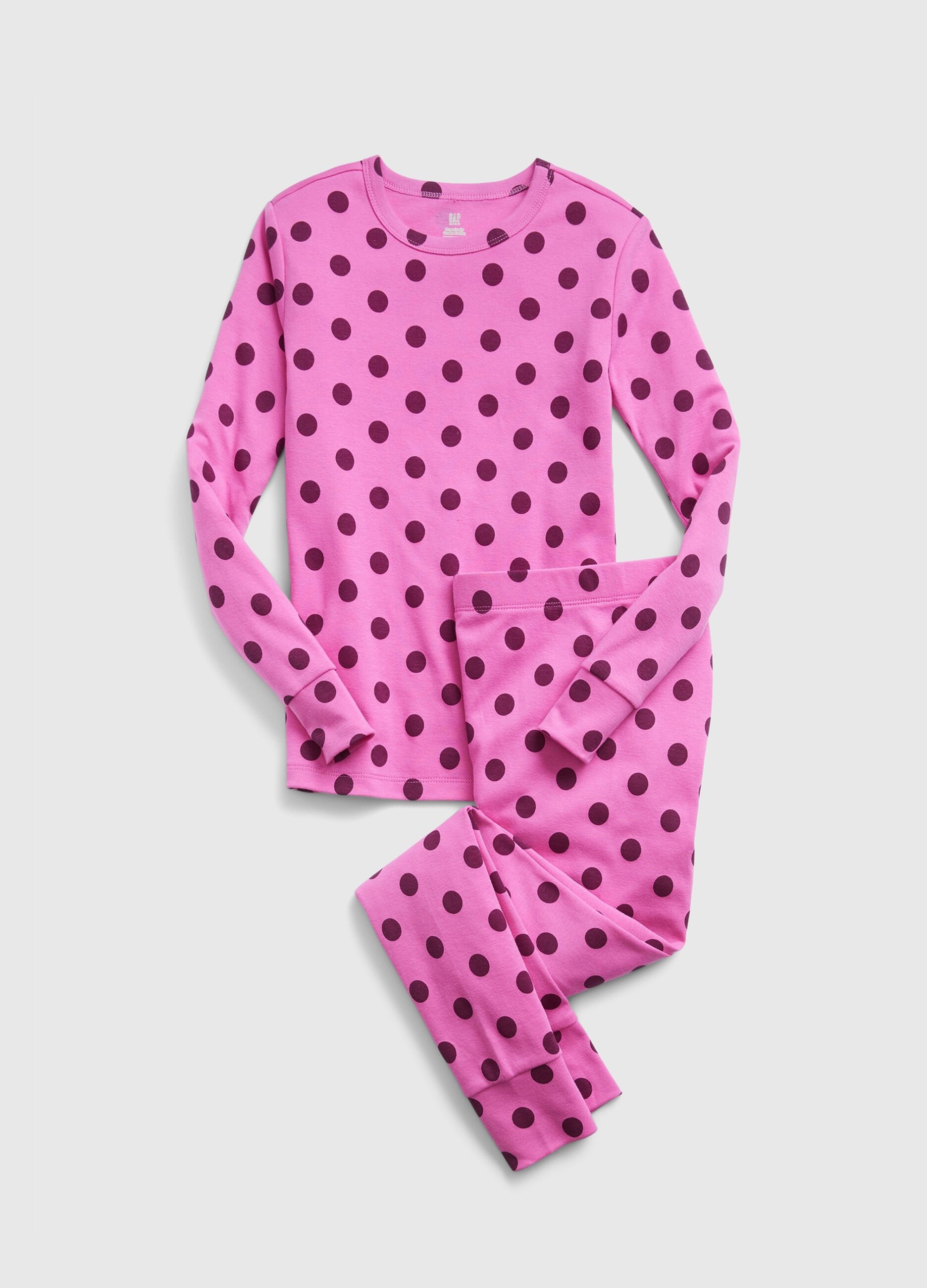 Pigiama lungo con fantasia polka dots