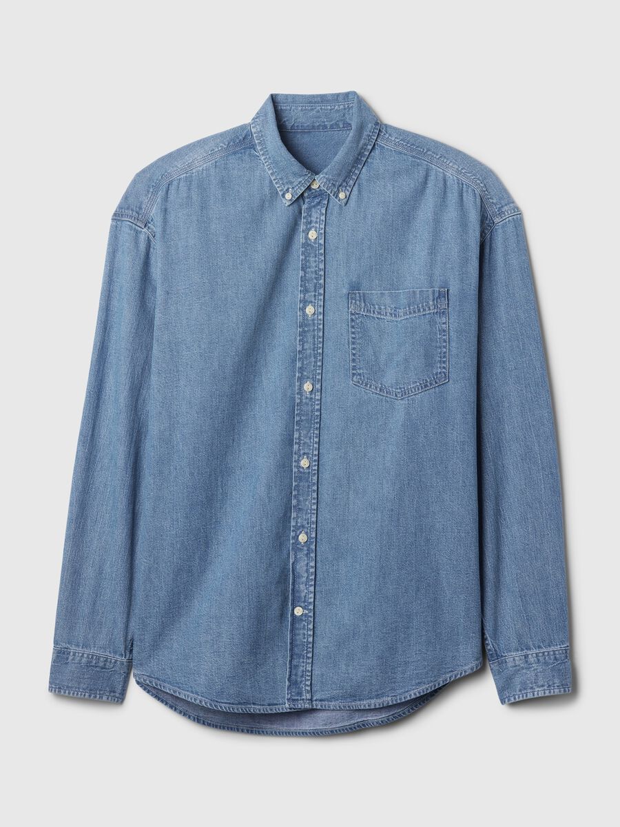 Camicia button-down in denim  Uomo_4