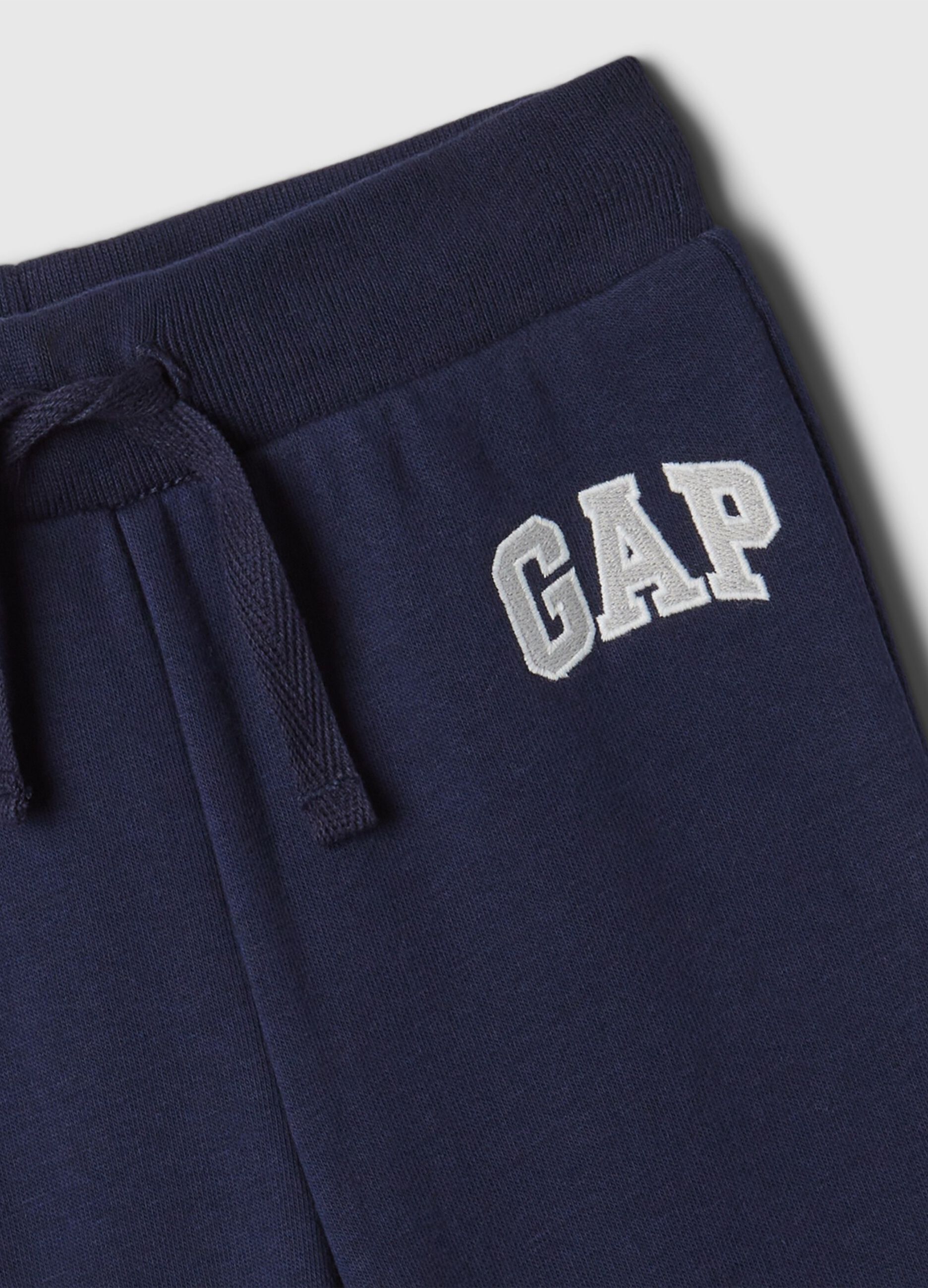 Joggers in felpa con coulisse e ricamo logo_2