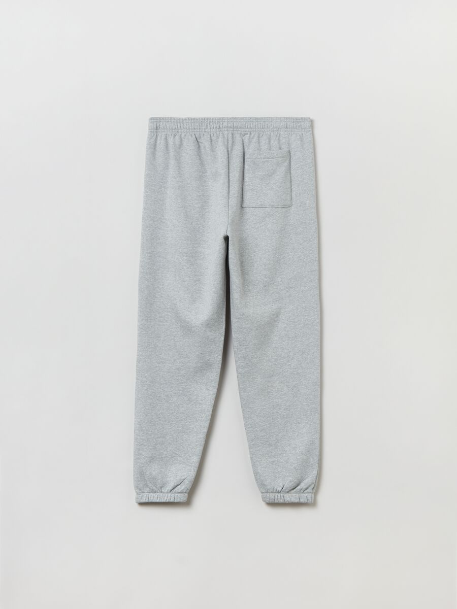 Fleece joggers with logo embroidery Man_1