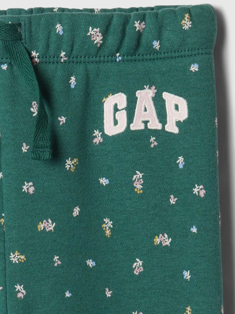 Floral joggers with drawstring and embroidered logo Baby Girl_2