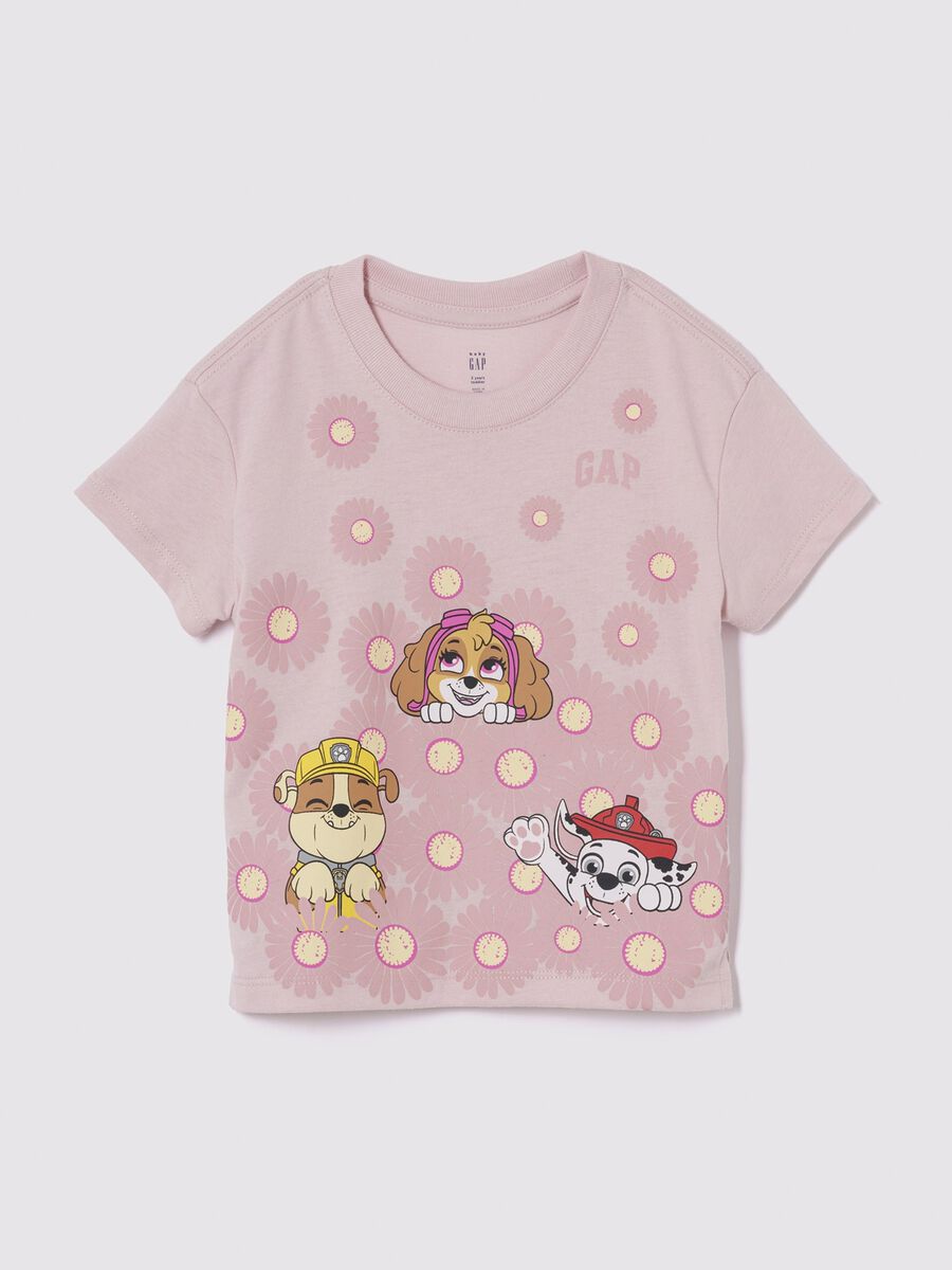 T-shirt rosa a maniche corte con stampa animali Bimba_0