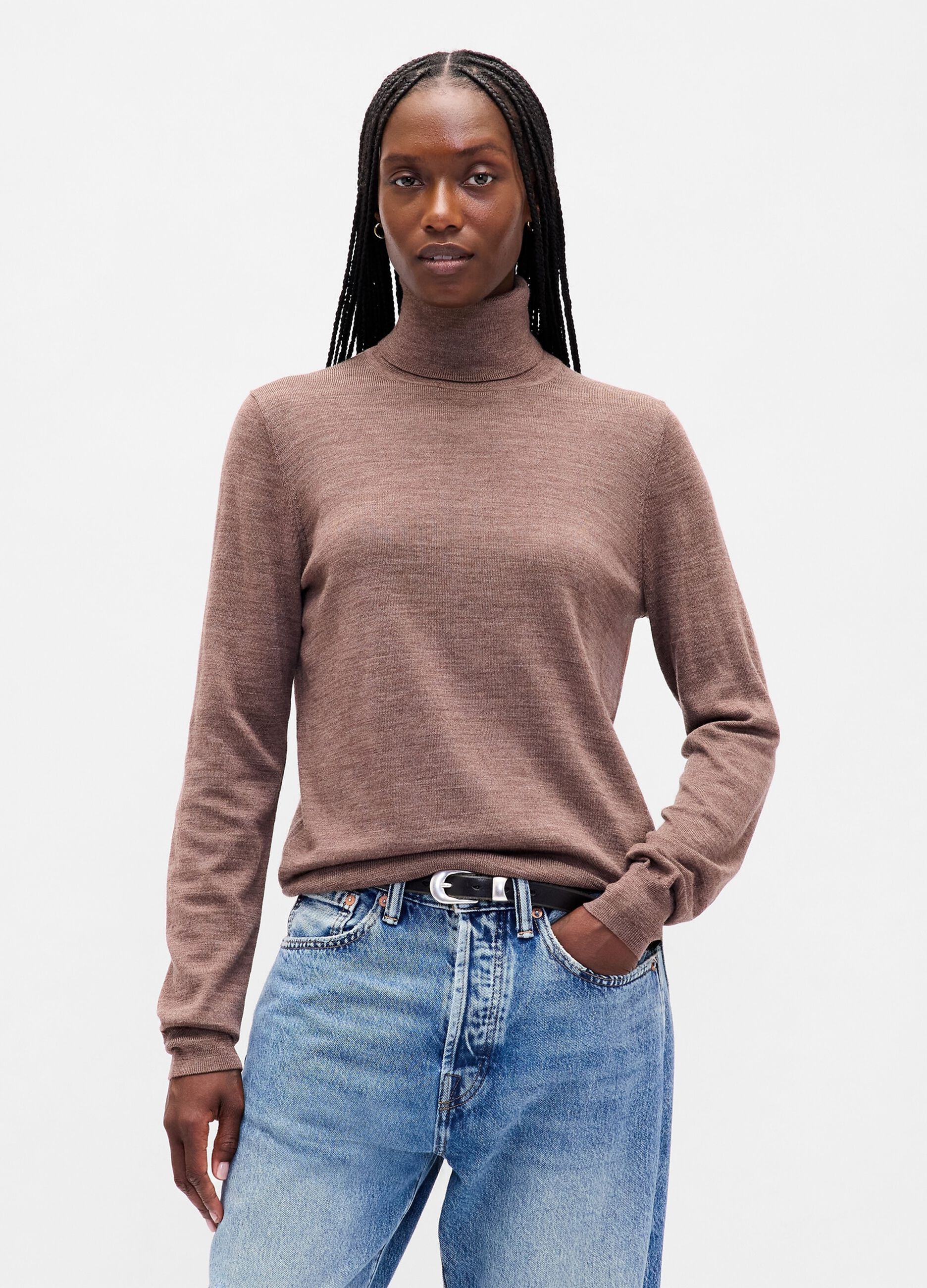 Pullover marrone in lana