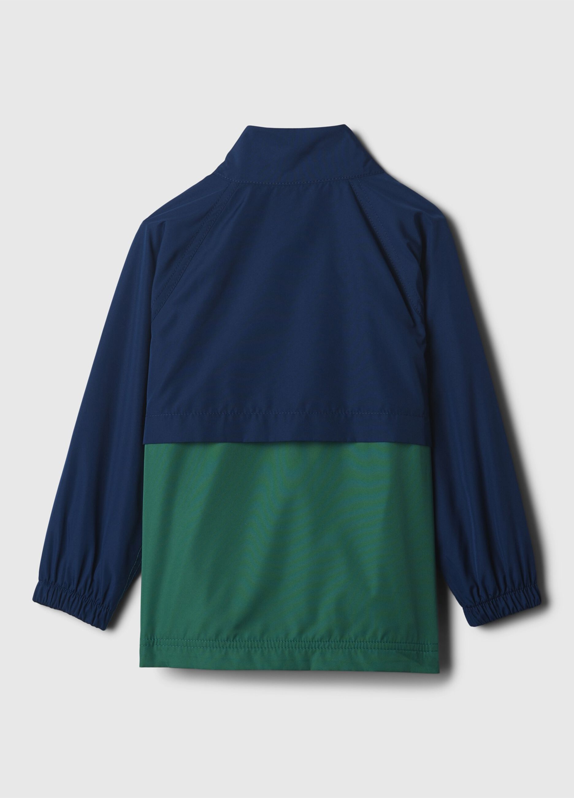 Giacca a vento bicolore con patch logo_1