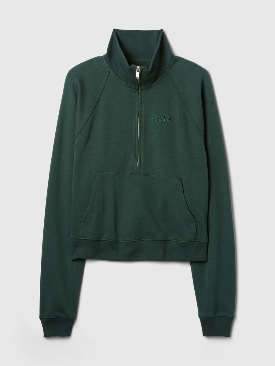Felpa half-zip con ricamo logo Donna_4