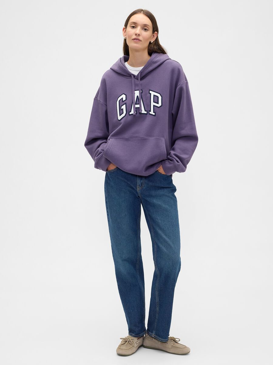 Felpa viola con cappuccio Donna_2