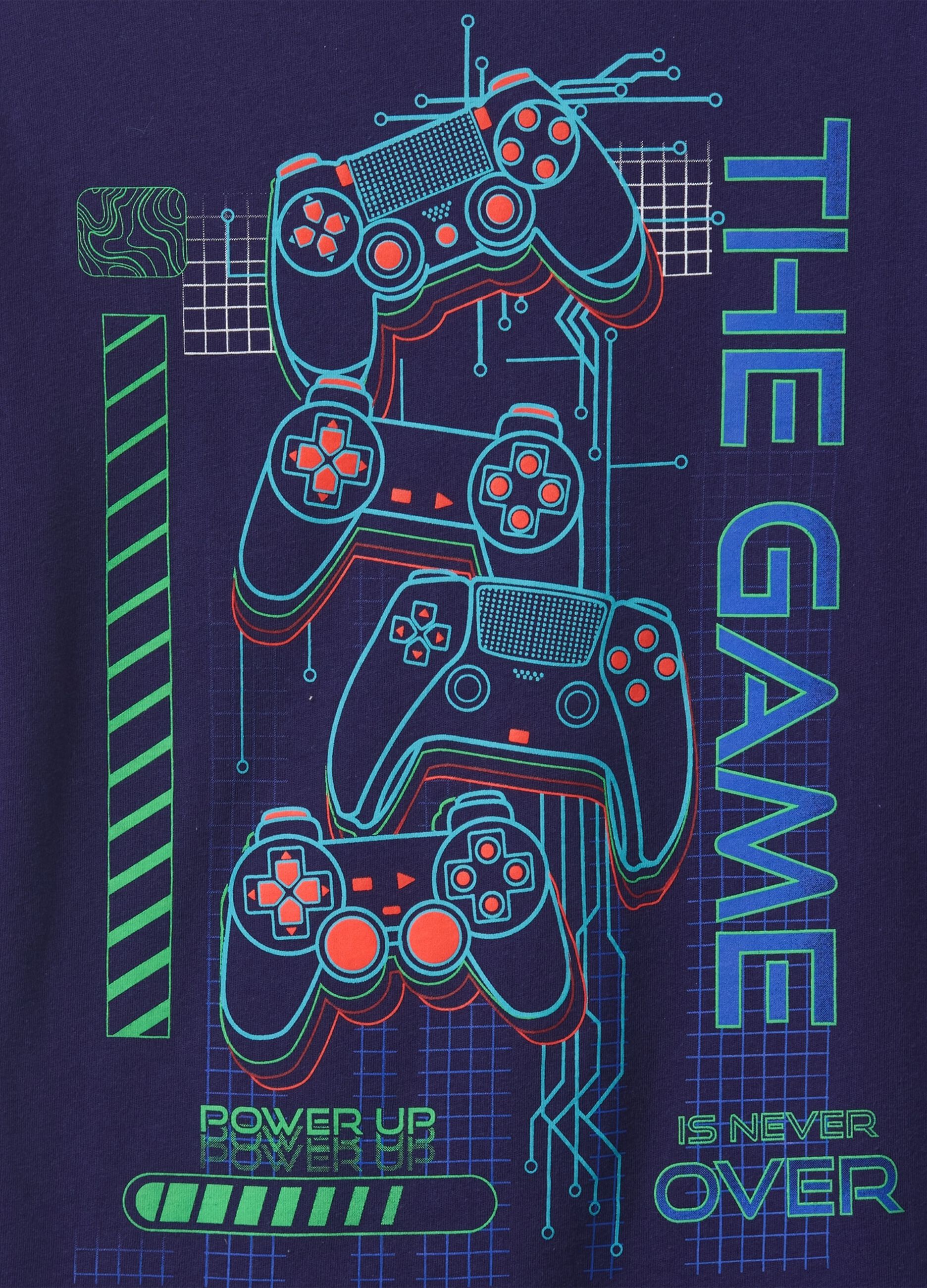 T-shirt grafica The Game in viola_1