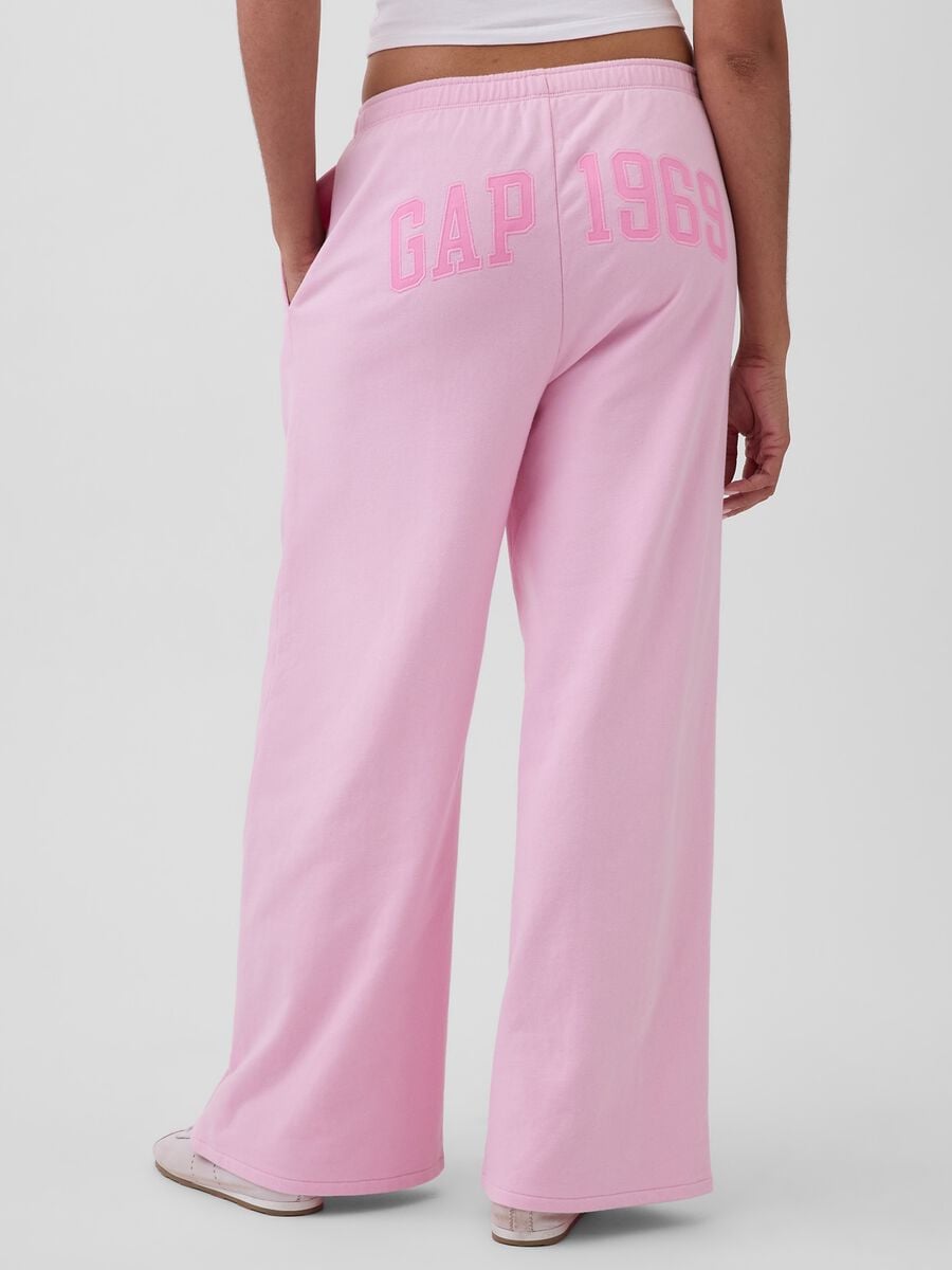 Joggers wide leg in misto cotone con logo GAP Donna_3