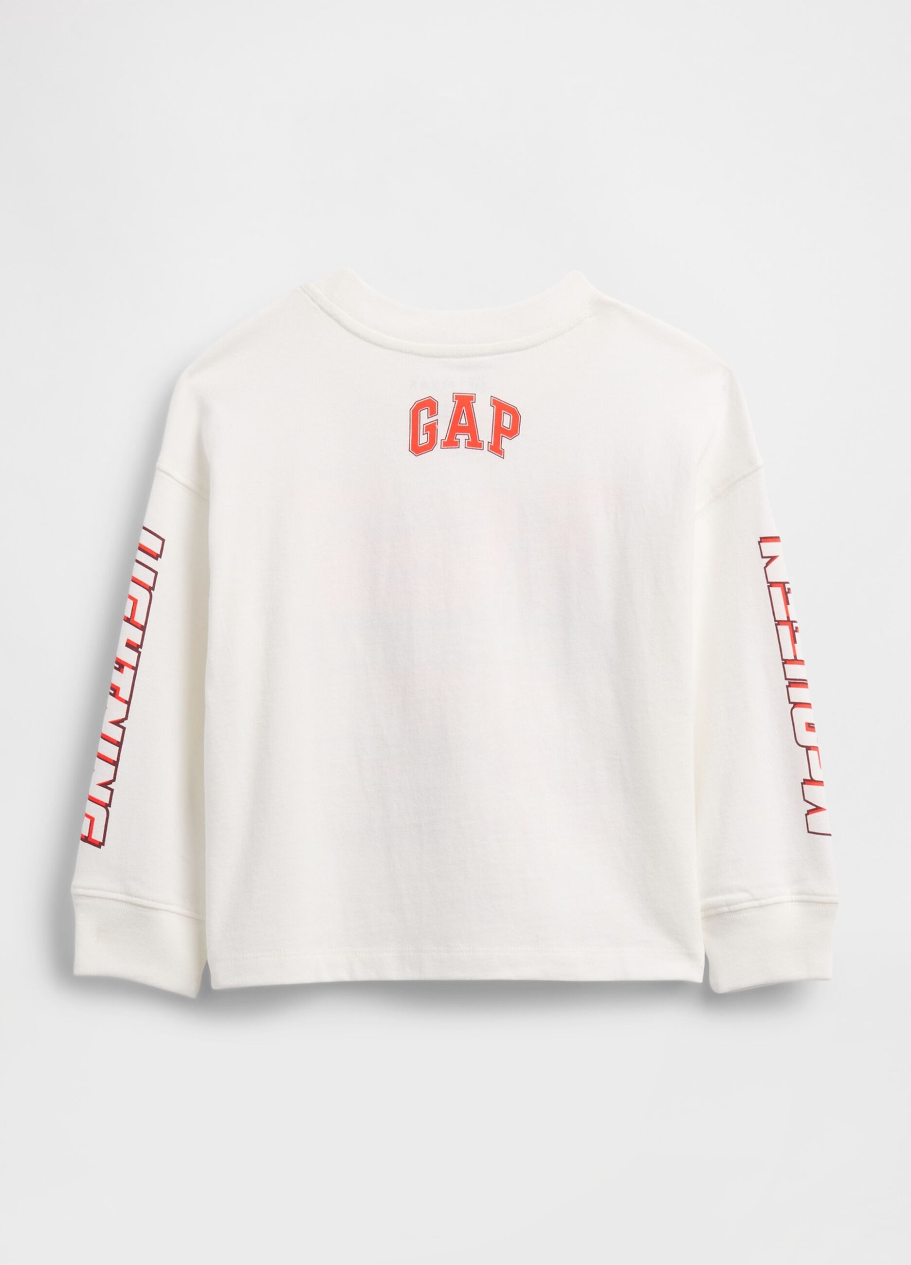 T-shirt bianca a maniche lunghe con grafica_1