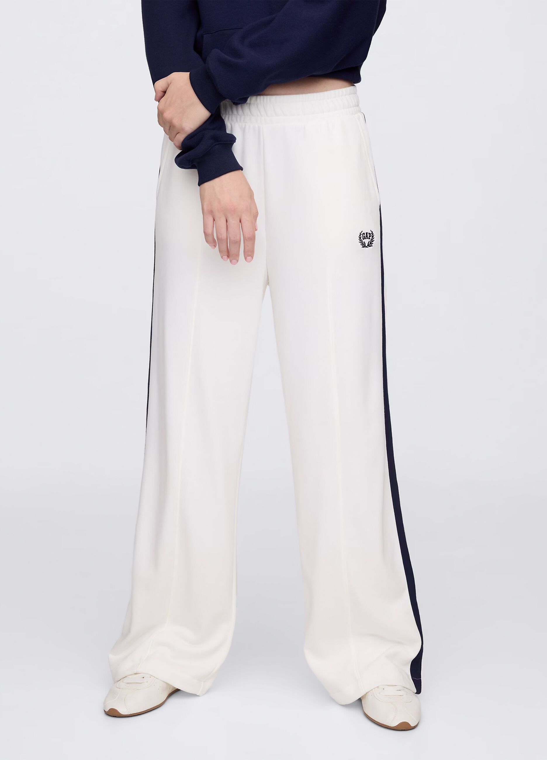 Pantaloni bianchi in misto cotone_1