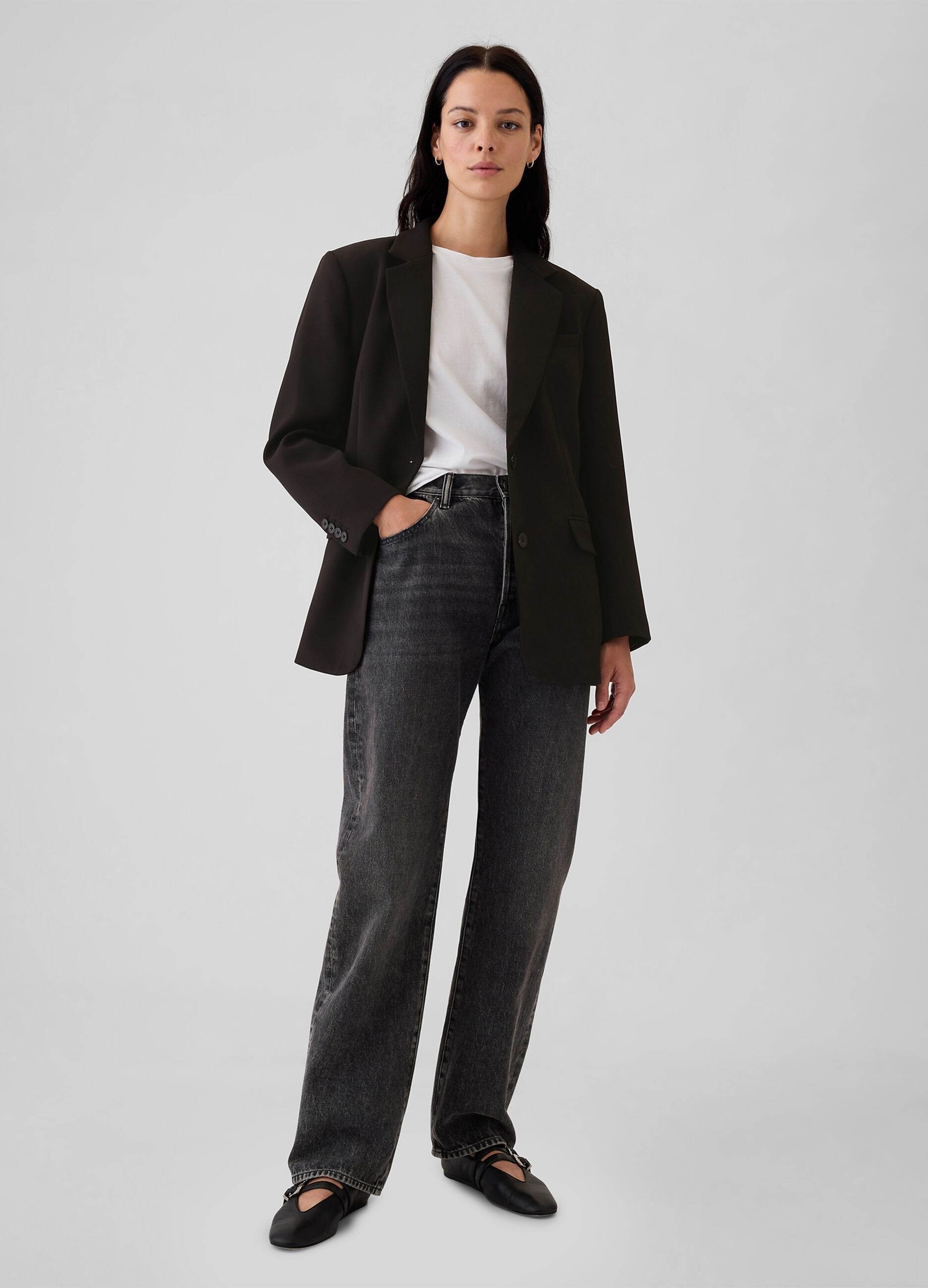 Blazer monopetto tinta unita_1