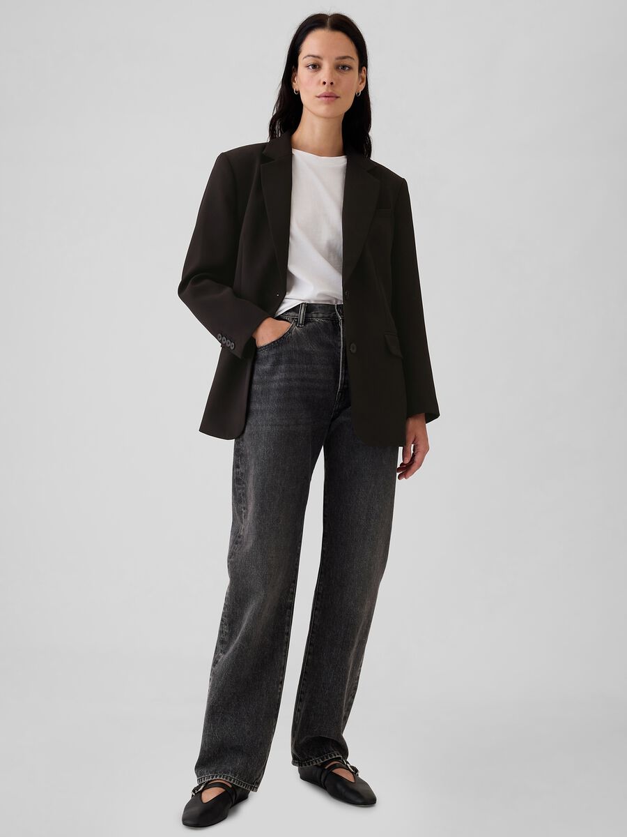 Blazer monopetto tinta unita Donna_1