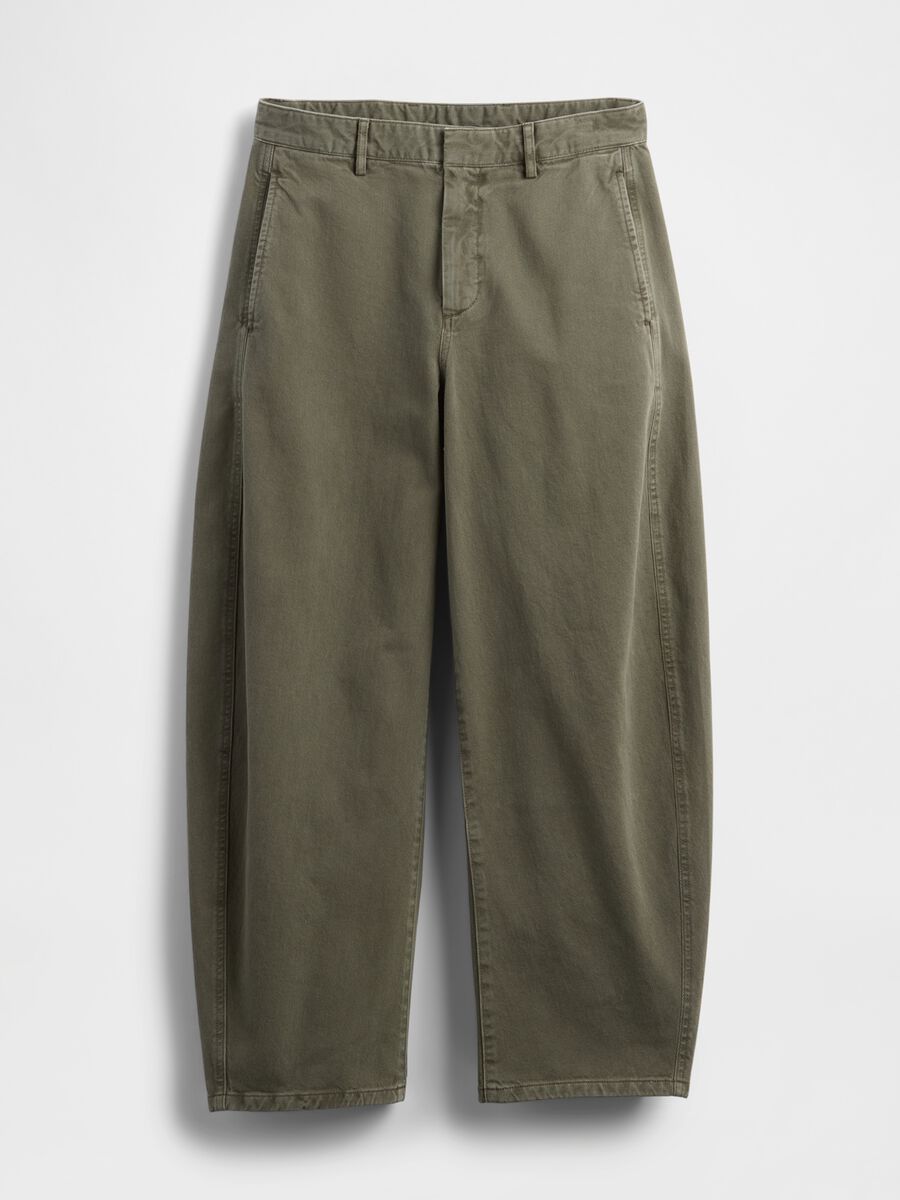 Pantaloni verde in cotone Donna_6