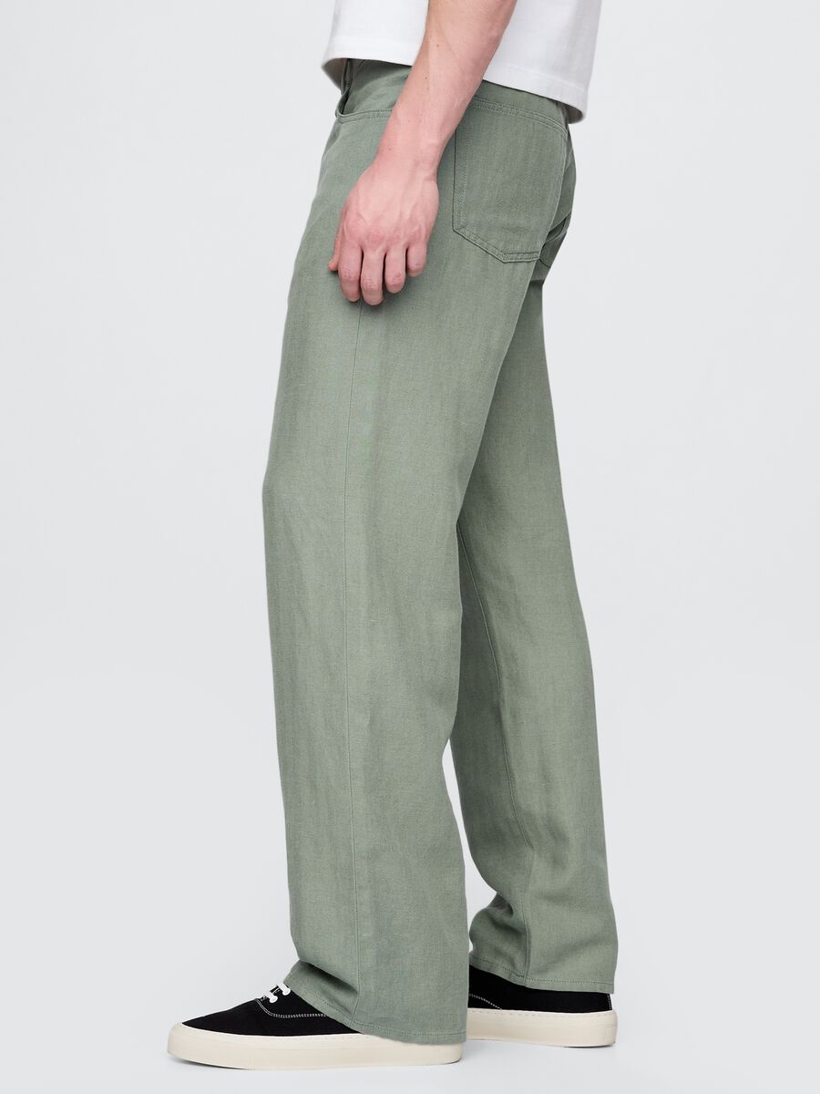 Pantaloni verde chiaro in misto tessuto Man_3
