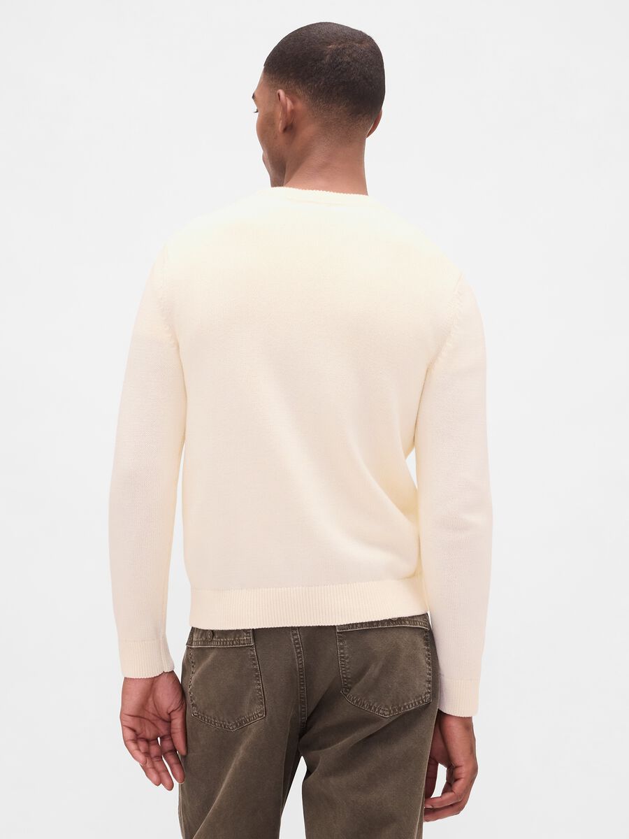 Pullover bianco in cotone Uomo_1