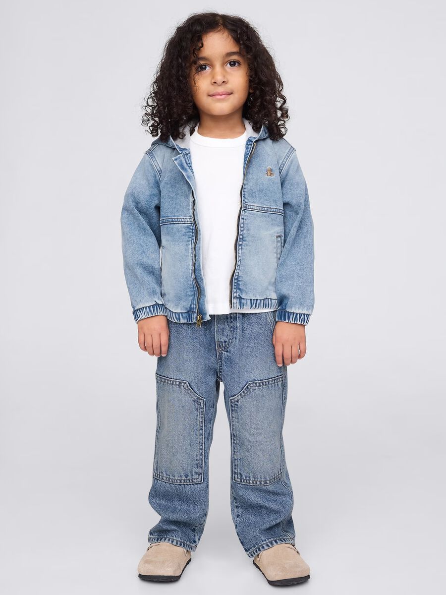 Light blue Lyocell denim trousers for kids GAP Kids Baby Boy_0