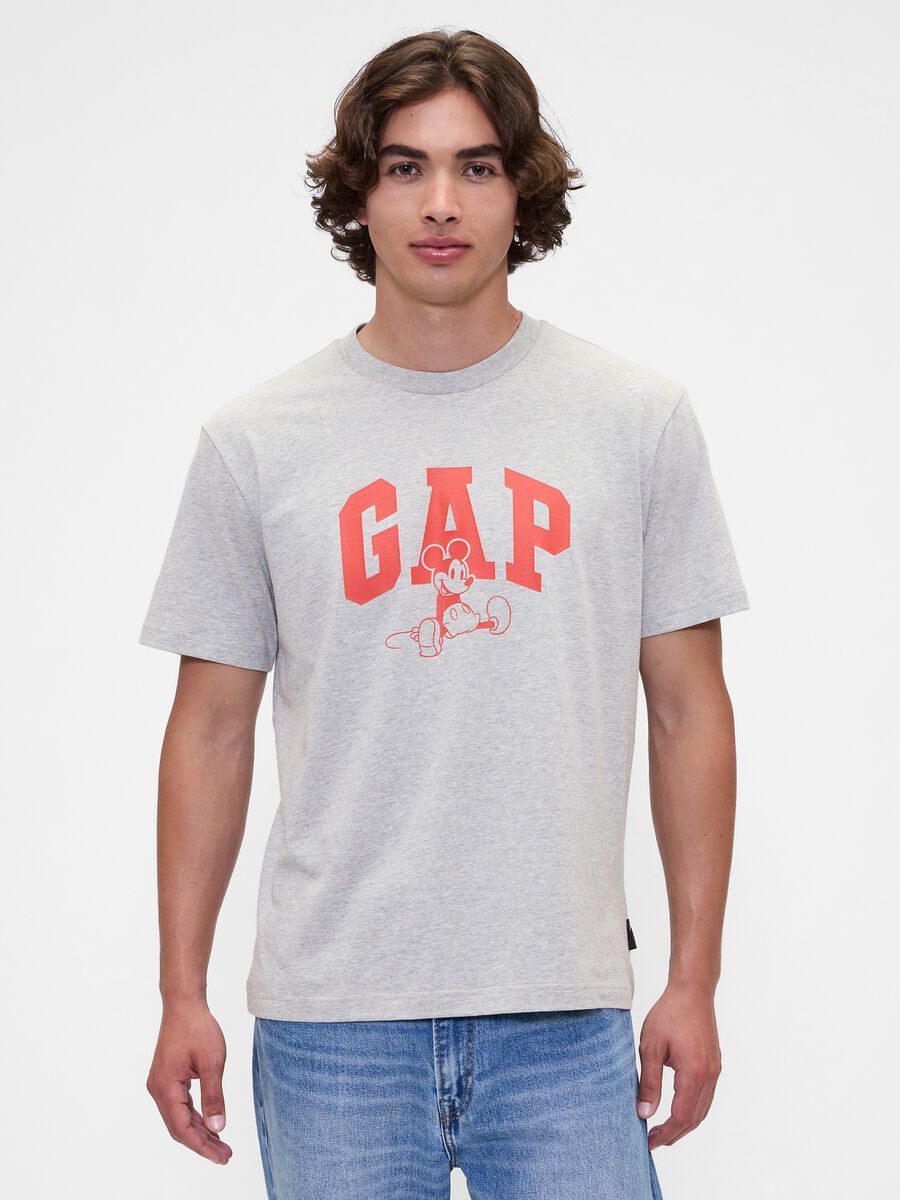 T-shirt grigia a maniche corte con stampa gap Uomo_0