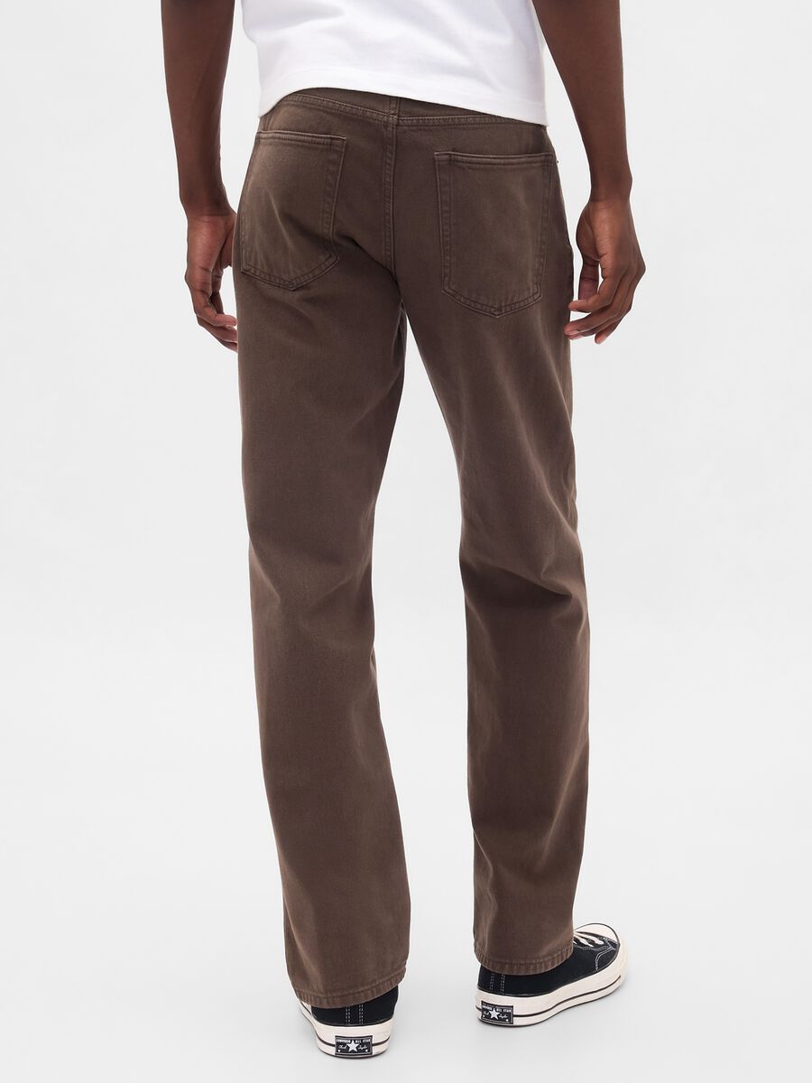 Pantaloni dritti in denim marrone Uomo_2