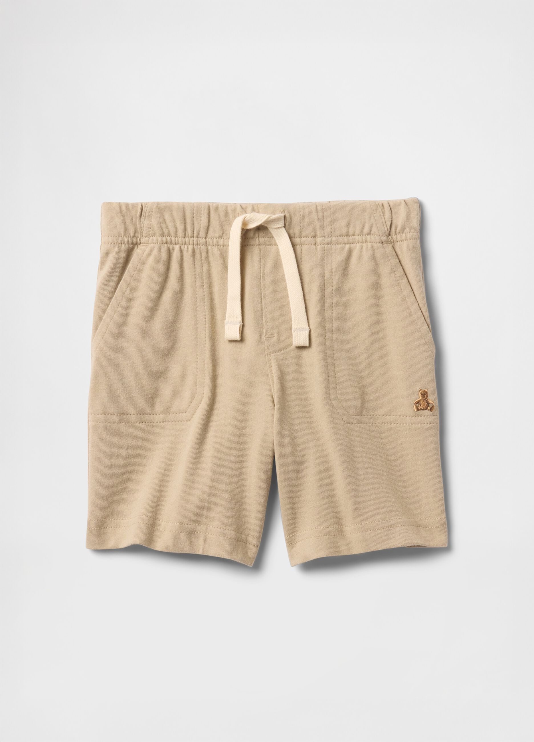 Short beige con elastico in vita
