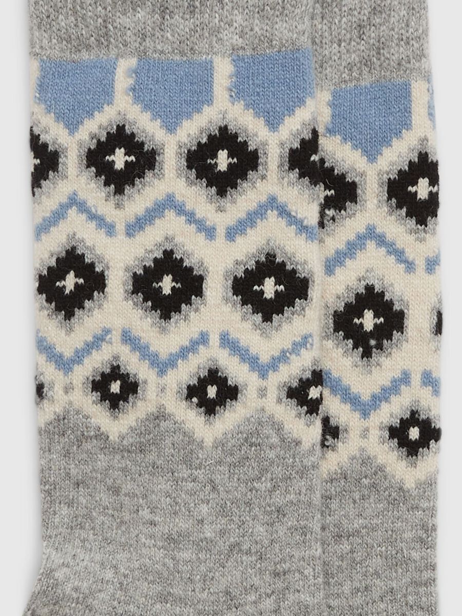 Calze corte con disegno geometrico jacquard Donna_1
