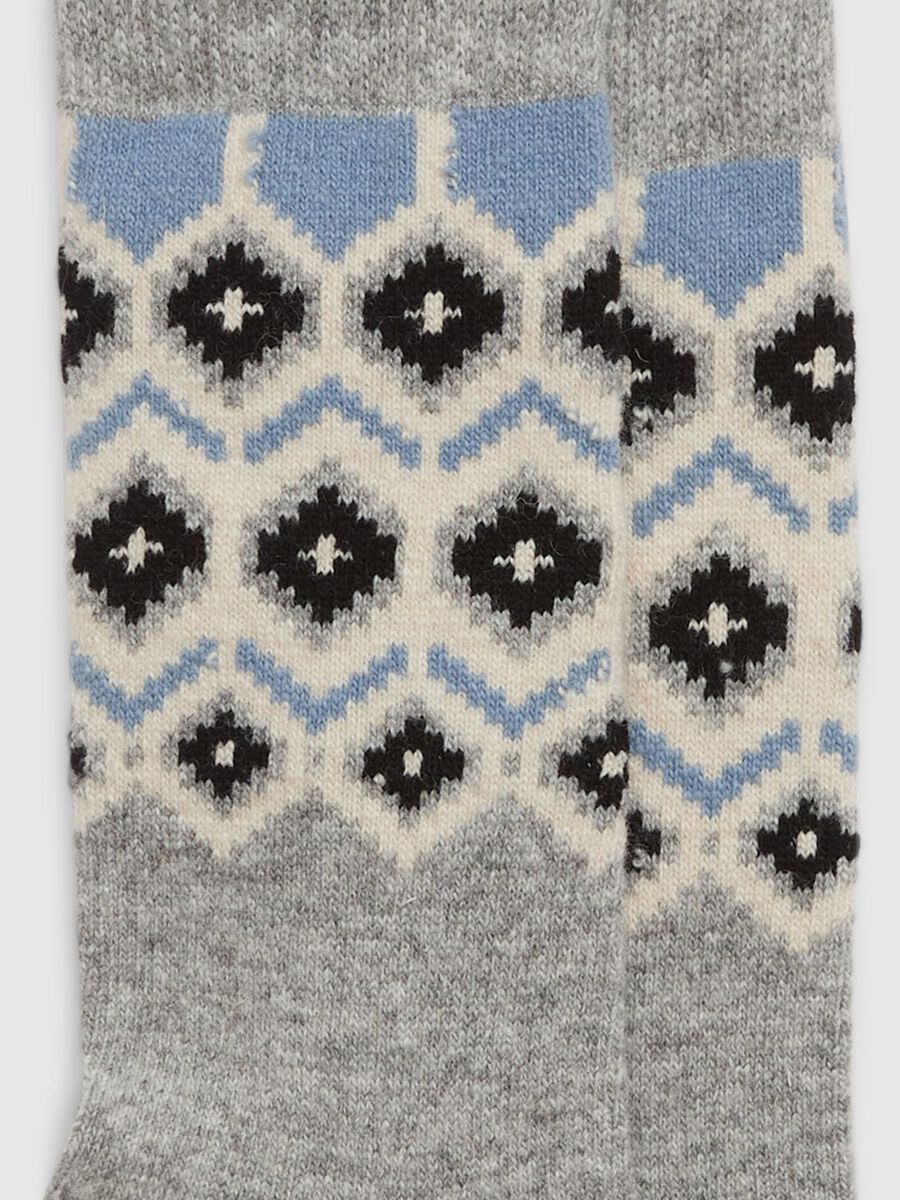 Short socks with jacquard geometric pattern Man_1
