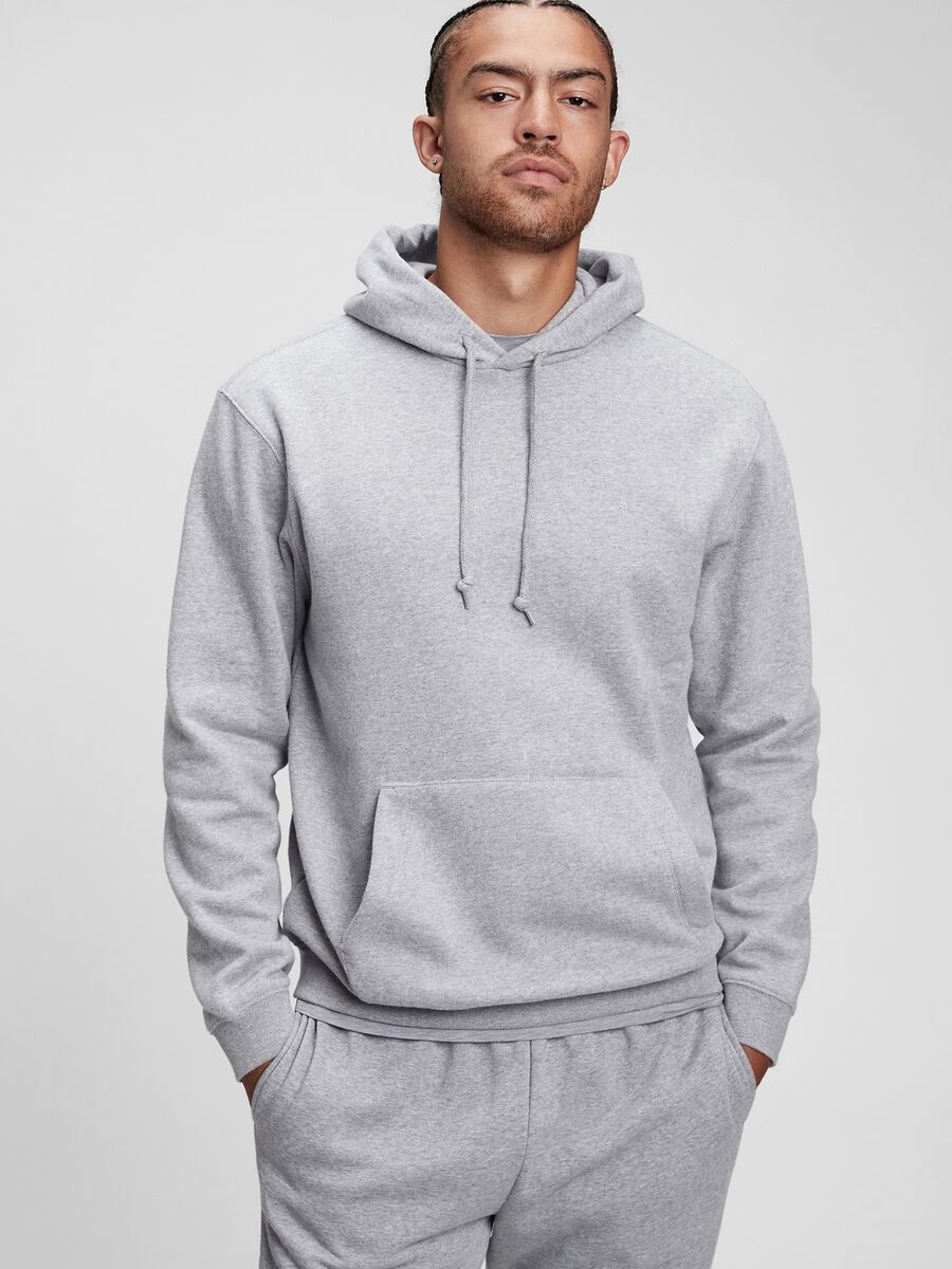 Mélange sweatshirt with hood Man_0