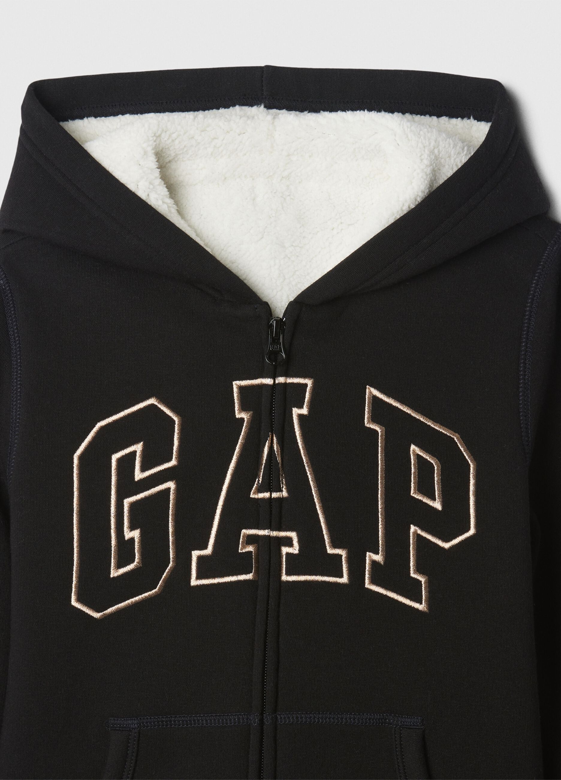 Full-zip sweatshirt and hood with sherpa lining_2