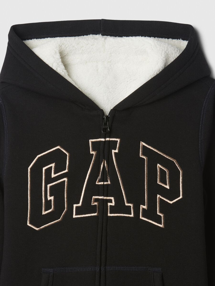Full-zip con cappuccio interno in sherpa  Bambina_2