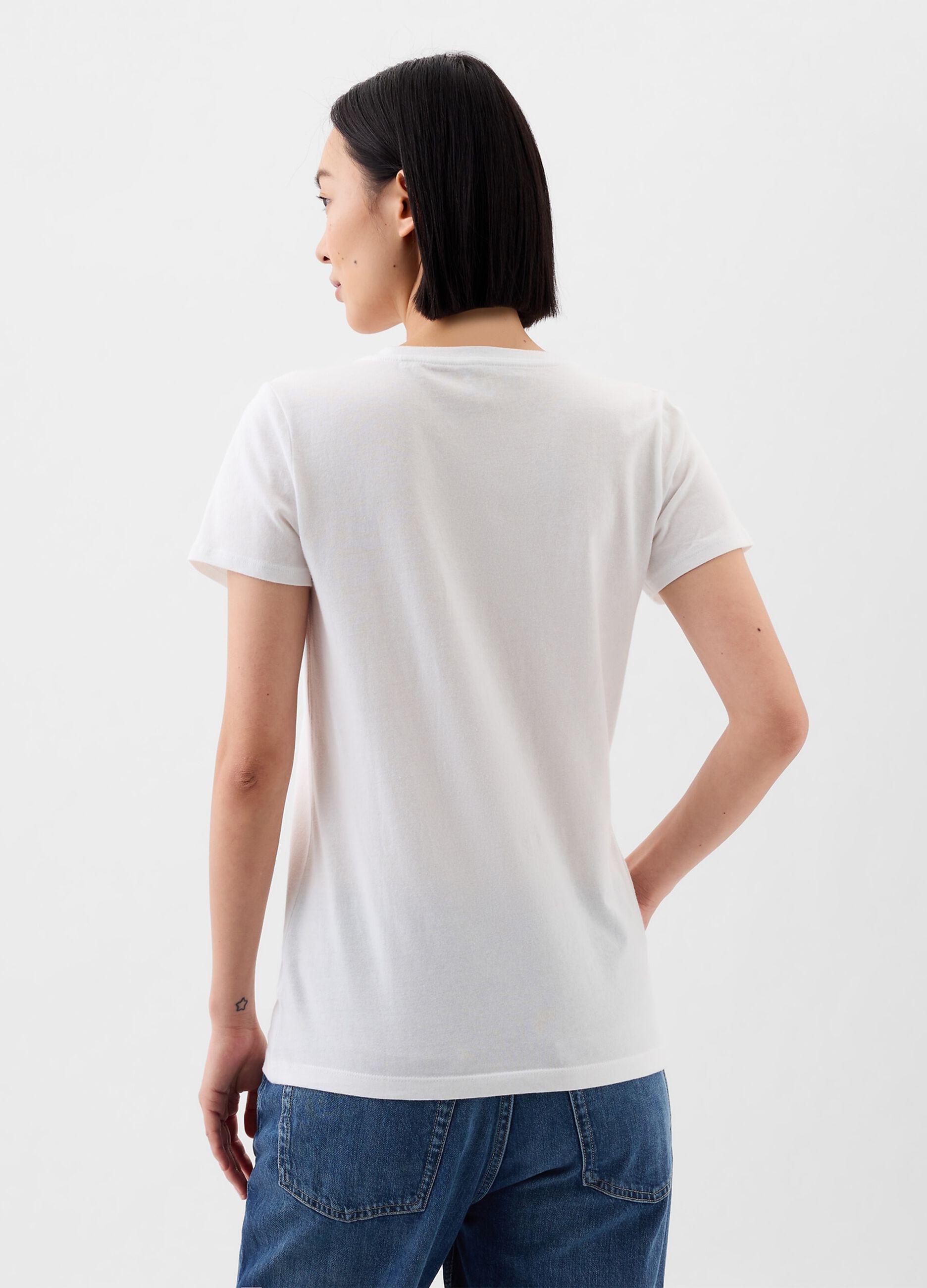 T-shirt bianca con logo GAP_1
