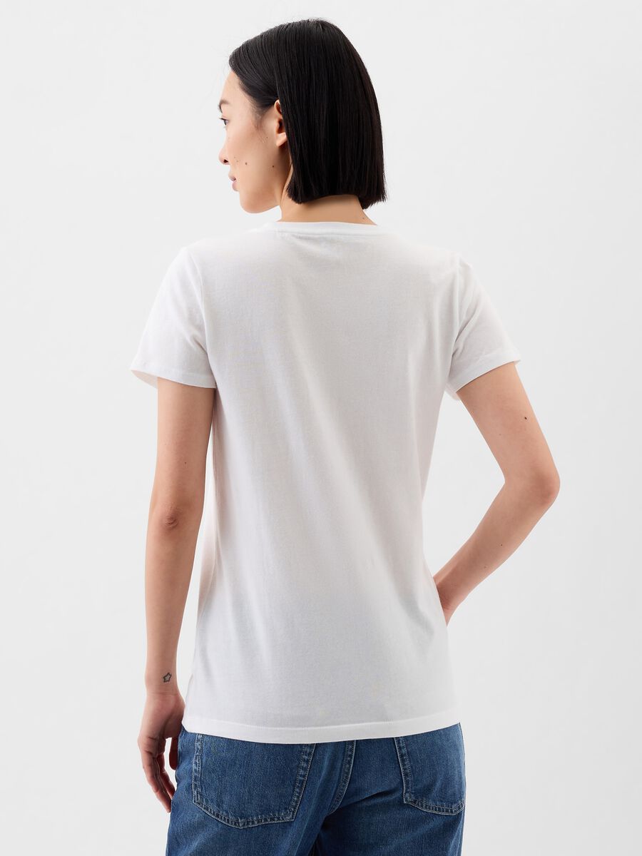 T-shirt bianca con logo GAP Donna_1
