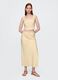 Long beige skirt in linen and viscose_0