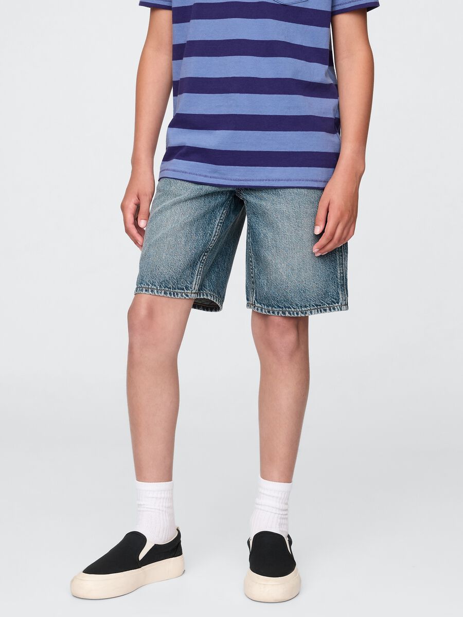 Bermuda in denim lavato con tasche Boy_1