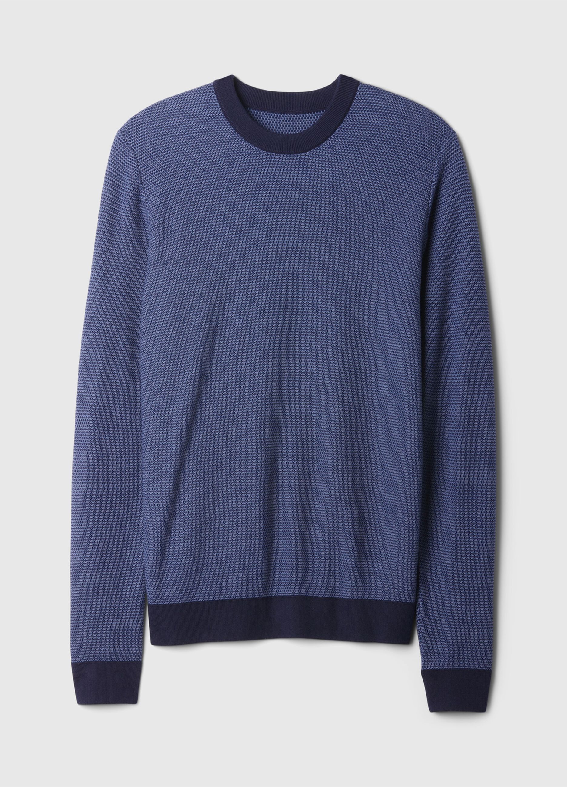 Pullover con micro trama a nido d'ape_4