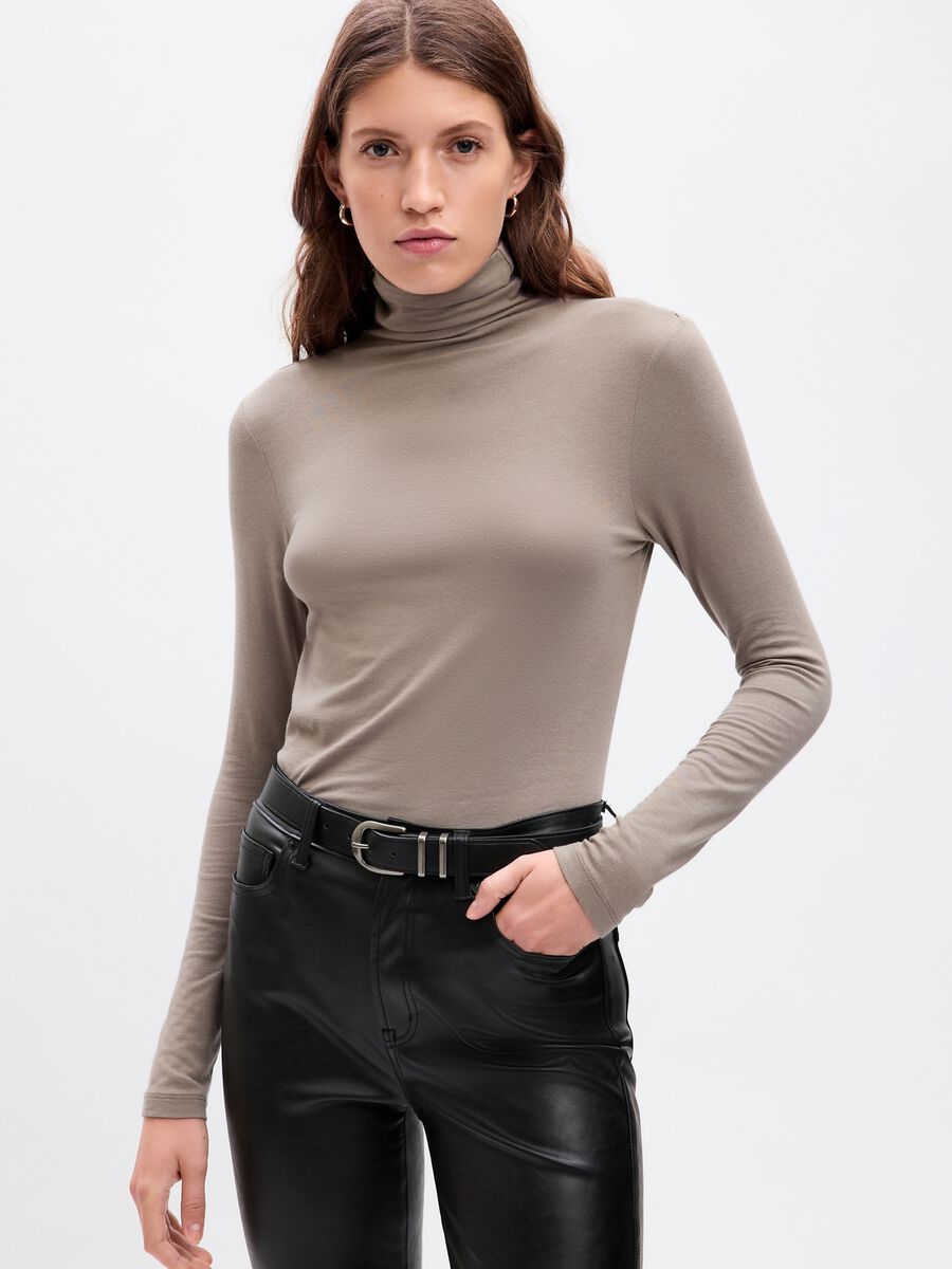 T-shirt with long sleeves and high neck Woman_0