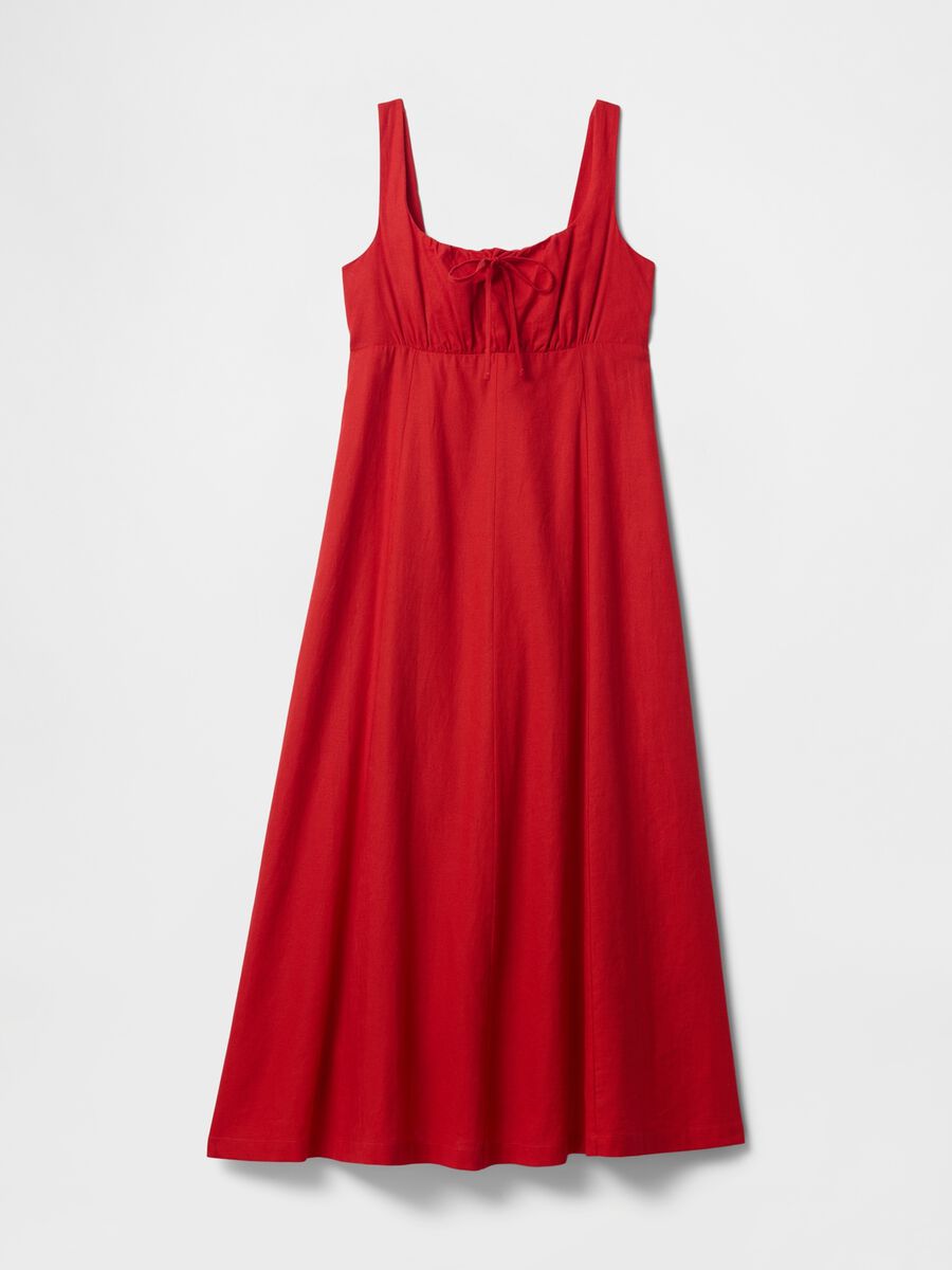 Abito lungo rosso in lino e viscosa Gap Donna_6